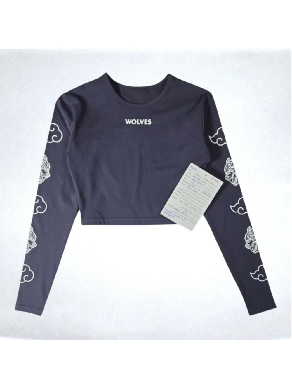 Darc Sport She Naruto Clouds Storm Blue Cropped Long Sleeve Energy Top • Small